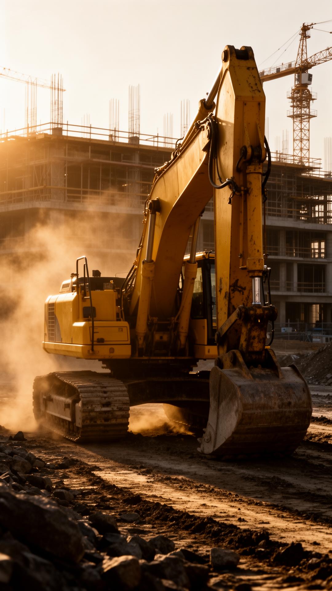 BauPro Bagger auf der Baustelle